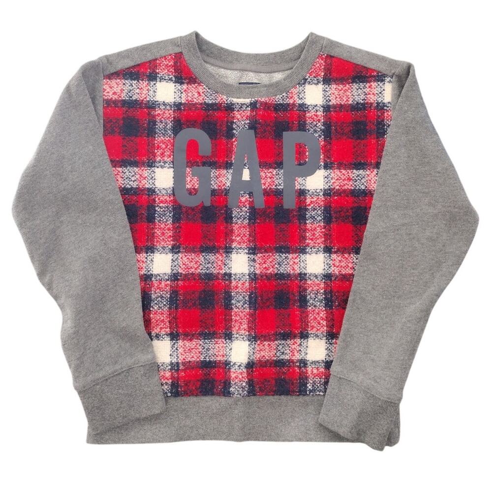 Pendleton x Gap Plaid Wool-Blend Tweed-Front Sweatshirt Boys 8-9 CHRISTMAS